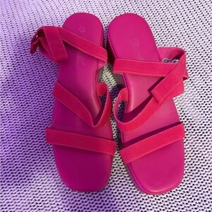 Women's Strappy Slide Sandals in Hot Pink